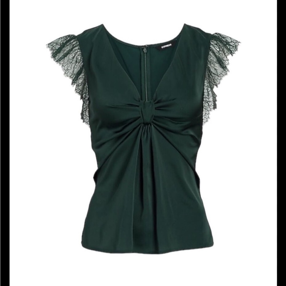 Express Medium Green Sleeveless Blouse NWT